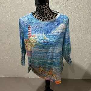 Ali Miles beautiful seascape long sleeve tee shirt goes with everything